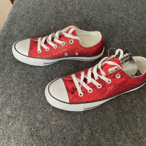 red sparkly converse